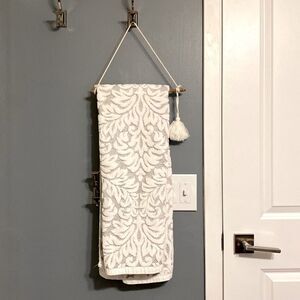 Wooden Macrame Towel Hanger 